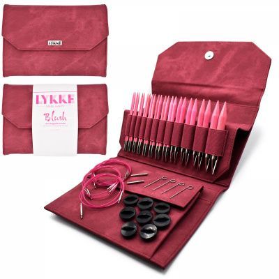 Набор разъемных спиц LYKKE, дерево, длина 11.5 см, цвет Blush Crimson